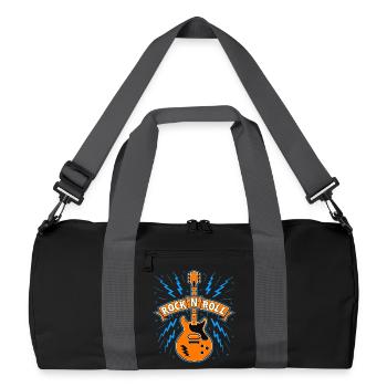 Rock'N'Roll Banner with Guitar - Recycled Duffel Bag - black/graphite grey - Front