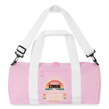 Millésime Anniversaire Mars 1966 March 1966 - Sac de sport recyclé - rose/blanc - Devant