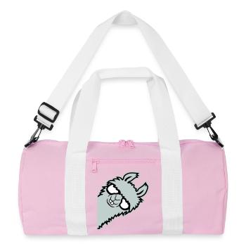 lama mentant nerd de lunettes arrogant animal drôle - Sac de sport recyclé - rose/blanc - Devant