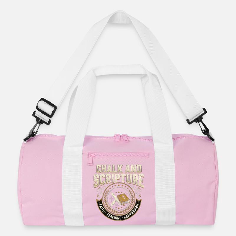 Chalk and Scripture Christian Teacher Jesus Recycled Duffel Bag