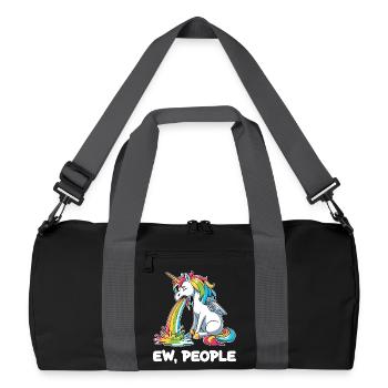 Rainbow Unicorn Spits Rainbow - Recycled Duffel Bag - black/graphite grey - Front
