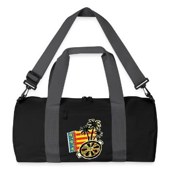 Valencia Palmen Paella - Recycelte Duffel Bag - Schwarz/Graphitgrau - Vorne