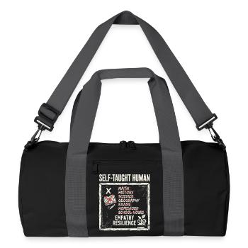 Self Taught Human - Recycelte Duffel Bag - Schwarz/Graphitgrau - Vorne