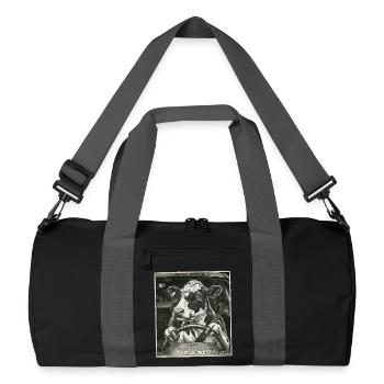 Dairy cow flashed driving a car - Recycled Duffel Bag - black/graphite grey - Front