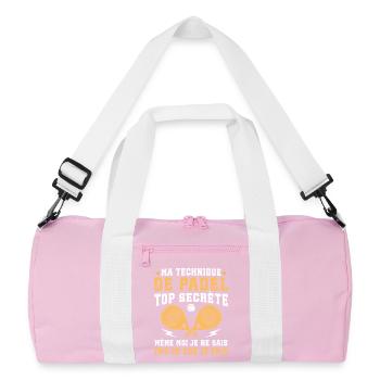 ma technique de padel  - Sac de sport recyclé - rose/blanc - Devant
