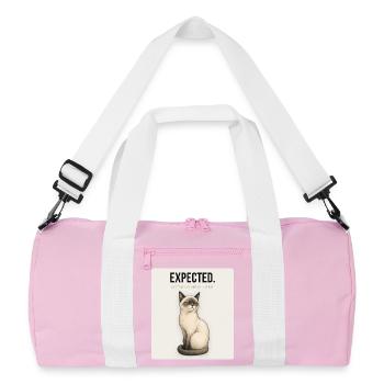 EXPECTED Sarcastic Cat Design - Recycelte Duffel Bag - Rosa/Weiß - Vorne