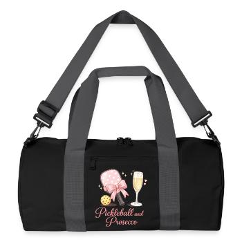 Pickleball and Prosecco flair - Recycled Duffel Bag - black/graphite grey - Front