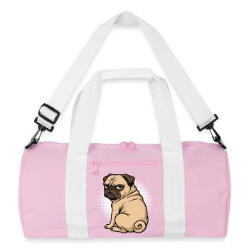 Carlin Carlin Propriétaire de carlin Amoureux du carlin Porte-carlin - Sac de sport recyclé - rose/blanc - Devant