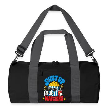 Shut Up I'm Watching Movies - Recycelte Duffel Bag - Schwarz/Graphitgrau - Vorne