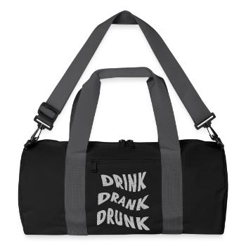 Drunk Drink Trio Distressed Text - Recycled Duffel Bag - black/graphite grey - Front