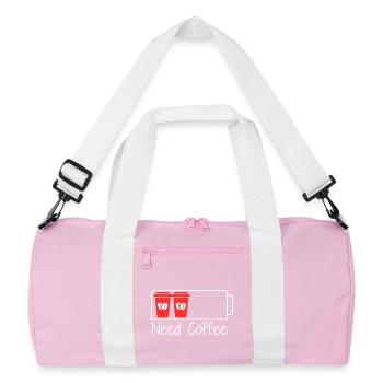Caffeine = 100% charge - Recycled Duffel Bag - pink/white - Front