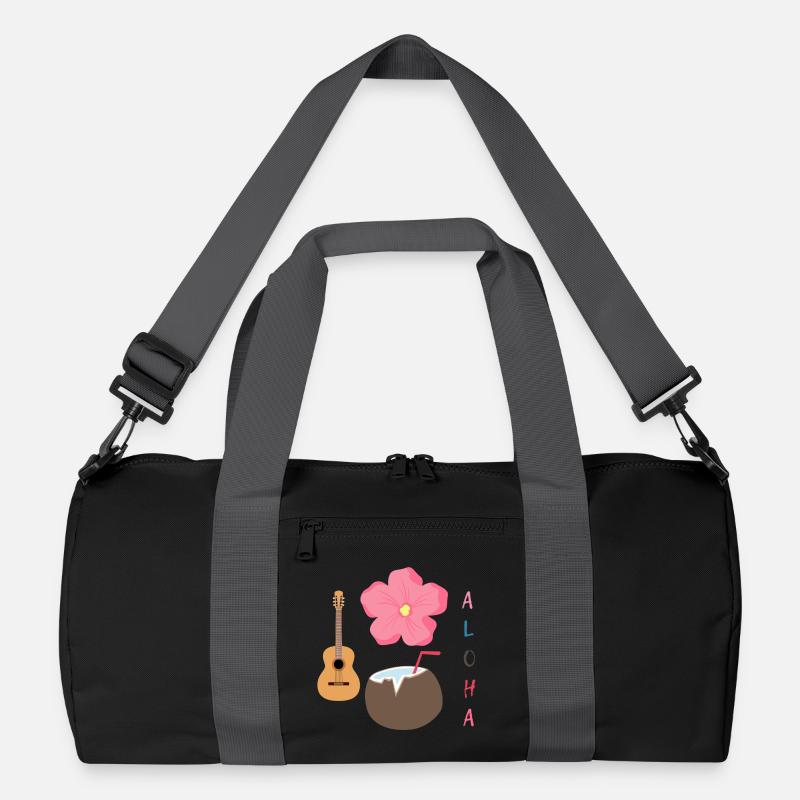 Hawaiian Harmony Designe - Recycelte Duffel Bag - Schwarz/Graphitgrau