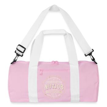 Conservative vs Liberal Political Humor - Recycled Duffel Bag - pink/white - Front