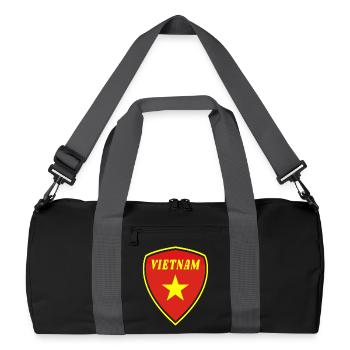 Vietnam Wappen Geschenk Hanoi Südostasien Asien - Recycelte Duffel Bag - Schwarz/Graphitgrau - Vorne