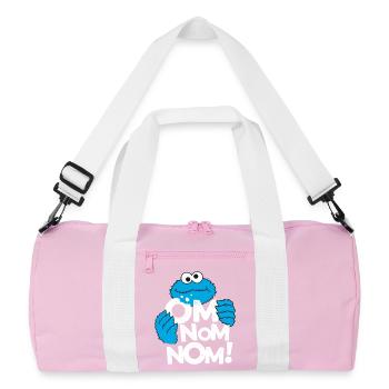 Sesamstraße Krümelmonster Om Nom Nom - Recycelte Duffel Bag - Rosa/Weiß - Vorne