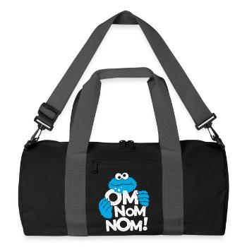 Sesamstraße Krümelmonster Om Nom Nom - Recycelte Duffel Bag - Schwarz/Graphitgrau - Vorne