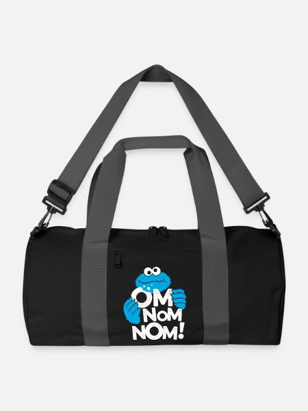 Sesamstraße Krümelmonster Om Nom Nom - Recycelte Duffel Bag - Schwarz/Graphitgrau