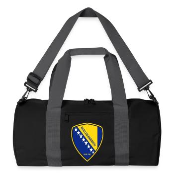 Bosnien Wappen Design - Recycelte Duffel Bag - Schwarz/Graphitgrau - Vorne