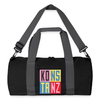 Konstanz Städte Design - Recycelte Duffel Bag - Schwarz/Graphitgrau - Vorne