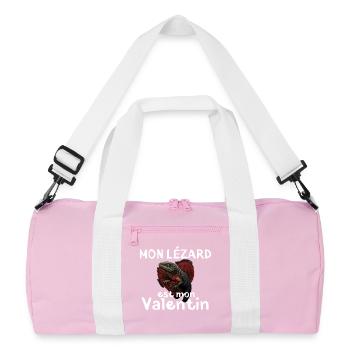 Mon lézard est mon Valentin - Sac de sport recyclé - rose/blanc - Devant