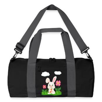 Lapin mignon avec lapin de carotte lapin lapin lapin de Pâques - Sac de sport recyclé - noir/gris graphite - Devant