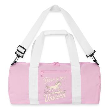 Born to Be a Unicorn - Inspirational Unicorn T-Sh - Recycled Duffel Bag - pink/white - Front