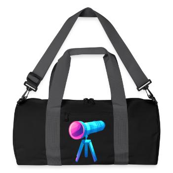 Flaches und farbenfrohes Teleskop-Design - Recycelte Duffel Bag - Schwarz/Graphitgrau - Vorne