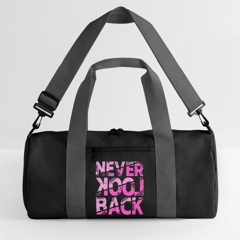 Conception de motivation Never Look Back Sac de sport recyclé