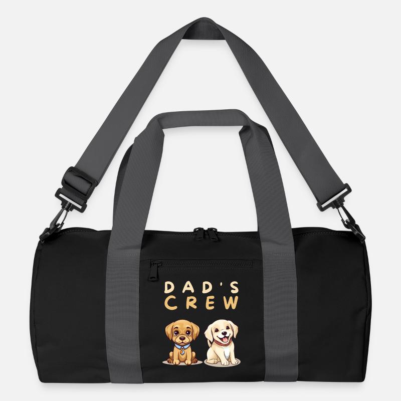 Dad's Crew: Puppy Pals - Recycelte Duffel Bag - Schwarz/Graphitgrau