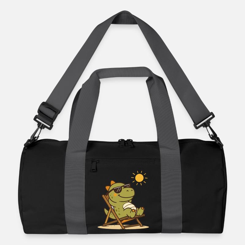 Chillender Dino mit Sonnenbrille Recycelte Duffel Bag
