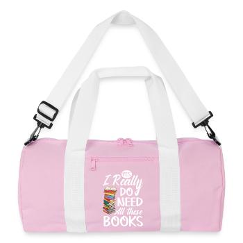 Written Shopaholite - Recycled Duffel Bag - pink/white - Front