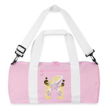 Drachenkopf Bartagame Echse - Recycelte Duffel Bag - Rosa/Weiß - Vorne