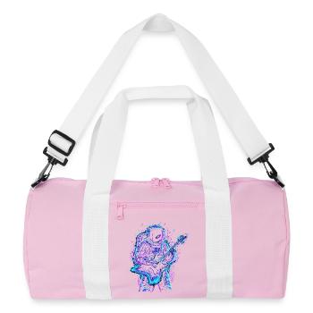 Astronaut Musician - Electric Guitar - Recycled Duffel Bag - pink/white - Front