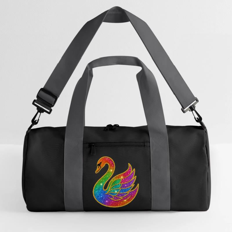 Regenbogen Glitzer Schwan Mutter Recycelte Duffel Bag