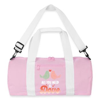 Wortspiel Vogeltaube Humor - Recycelte Duffel Bag - Rosa/Weiß - Vorne