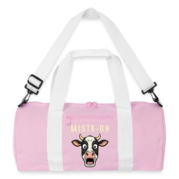 Dungk-uh Cow Funny Pun Saying Humor Animal - Recycled Duffel Bag - pink/white - Front
