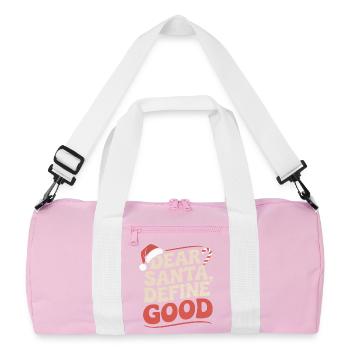 sarcastic Christmas design - Recycled Duffel Bag - pink/white - Front