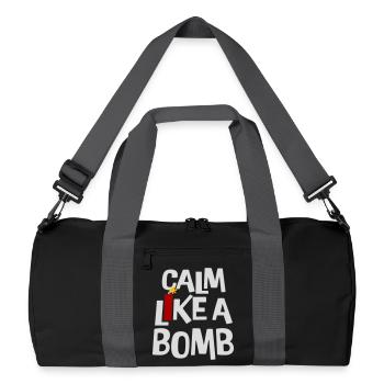 Calm Like Bomb Paradox Ironie Humor Explosiv Witz - Recycelte Duffel Bag - Schwarz/Graphitgrau - Vorne