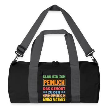 Lustiges Vatertag Geschenk Papa Bier - Recycelte Duffel Bag - Schwarz/Graphitgrau - Vorne