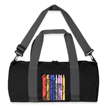 Horoscope zodiacal des Gémeaux Dessin astrologique coloré - Sac de sport recyclé - noir/gris graphite - Devant