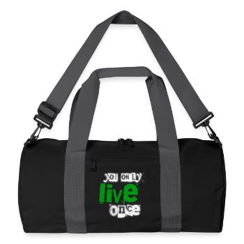 You only live once – green emphasis - Recycled Duffel Bag - black/graphite grey - Front