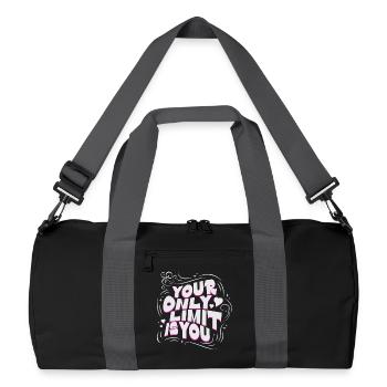 Dicton motivant : Ta seule limite, c’est toi - Sac de sport recyclé - noir/gris graphite - Devant