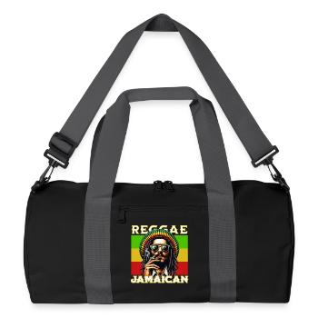 Reggae Jamaican Rasta Style with Cool Dreadlock Fig - Recycled Duffel Bag - black/graphite grey - Front