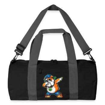 Dab Bulldog Street Art Design du cannabis - Sac de sport recyclé - noir/gris graphite - Devant