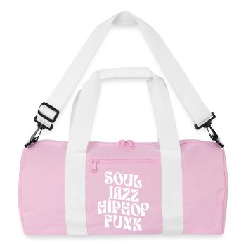 Soul Jazz HipHop Funk Typography - Recycled Duffel Bag - pink/white - Front