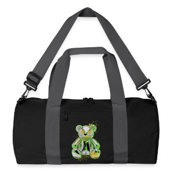 Graffiti Teddybär Rebellion Urban Art - Recycelte Duffel Bag - Schwarz/Graphitgrau - Vorne