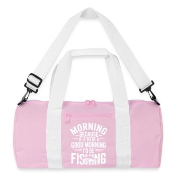 Pêche matinale : si c’était le matin - Sac de sport recyclé - rose/blanc - Devant