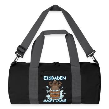 Eisbaden Seehund - Recycelte Duffel Bag - Schwarz/Graphitgrau - Vorne