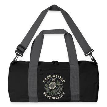 Radicalized By Basic Decency Floral Design - Recycled Duffel Bag - black/graphite grey - Front