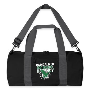 Radicalisé par la Simple Décence Citation Shirt - Sac de sport recyclé - noir/gris graphite - Devant